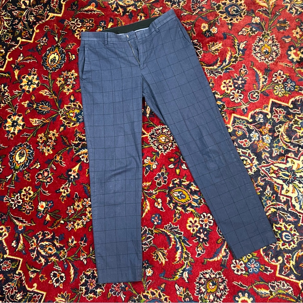 J.Crew Ludlow Slim Fit Pants – Navy Windowpane – W32 L32